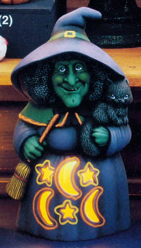 Handcrafted in The USA Witch Halloween Candle Climbers - Unpainted Ceramic Bisque Set of 2